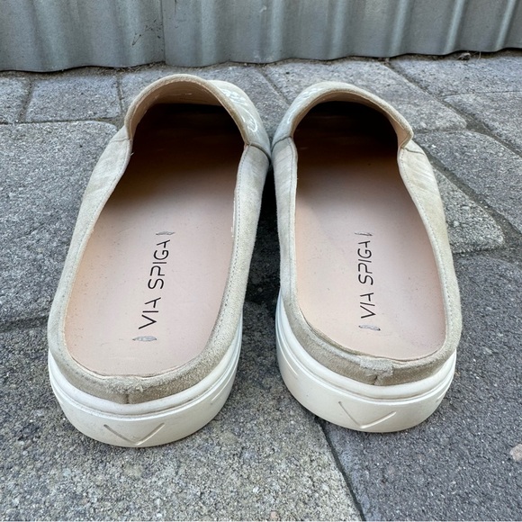 Via Spiga Leaf Vine Embroidered Suede Slip On Mule Sneakers - Picture 4 of 7